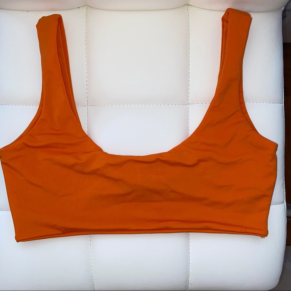 Orange Scoop Back Bikini Top